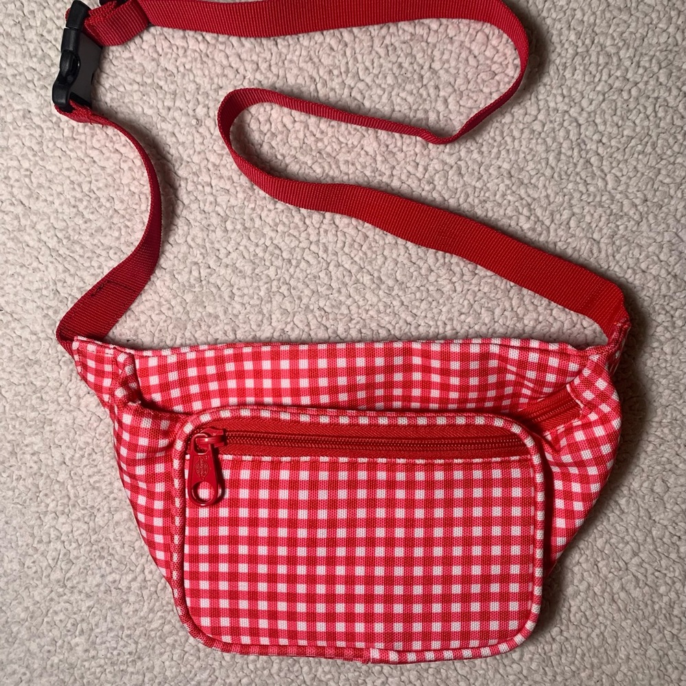DICKIES Canvas Checkered Red & White Fanny Pack